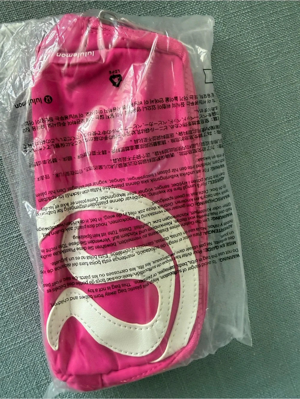 BNWT Lululemon Pink Women's Crossbody Bag with White Accent